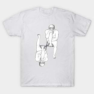 Up and down, the worried guy still stands T-Shirt